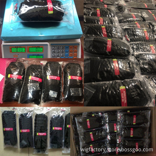 Wholesale original remy clip in hair extensions for black women, afro  kinky curly Brazilian clip in huam hair extensions